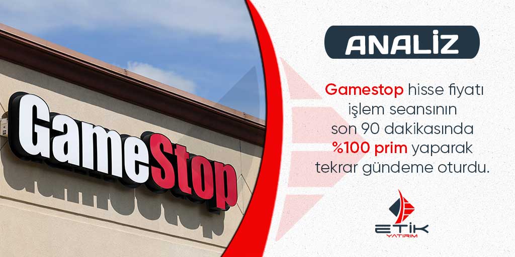 etikyatirim's tweet photo. #Gamestop hisse fiyatı #işlem seansının #son 90 dakikasında %100 #prim yaparak #tekrar gündeme oturdu.

#dolar #euro #ekonomi #gold https://t.co/HWTWrjBTr5