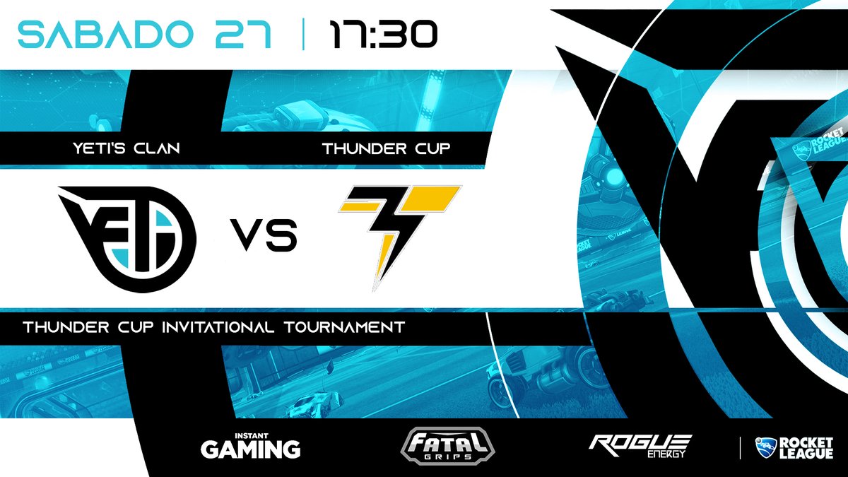 [#RocketLeague]

BUENO BUENO BUENO... Cuiado con el pedazo de Torneo que van a jugar nuestros Yetis el dia de hoy... De mano de <a href="/TeamThunderr/">Team Thunder</a>

EN DIRECTO YA! 🔴

⏰ 17:30
🏆 #ThunderInvitationalCup
📺 twitch.com/teamthunderr

#PlayBeyong #GoYETIS 💙