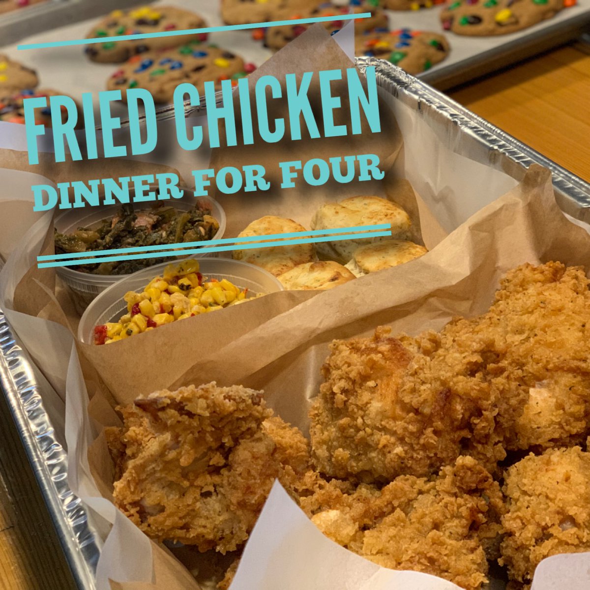 Amazingly inexpensive dinner packages for 4 people available for takeout every night we’re open!  Checkout our online ordering! toasttab.com/this-little-pi… #friedchicken #dinnerforfour #biscuits #thislittlepig #comfortfood #takeout