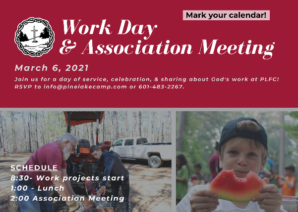 PineLakeCampMS's tweet photo. Only one more week until Work Day! Camp has amazing volunteers who keep camp beautiful and make each life-changing summer possible! Get in on the fun next Saturday, and be a part of the very skilled, very generous Pine Lake family.

See you soon! ☺️ 🧹🔨

#careforcamp #campfamily https://t.co/L6Aow2uSyN