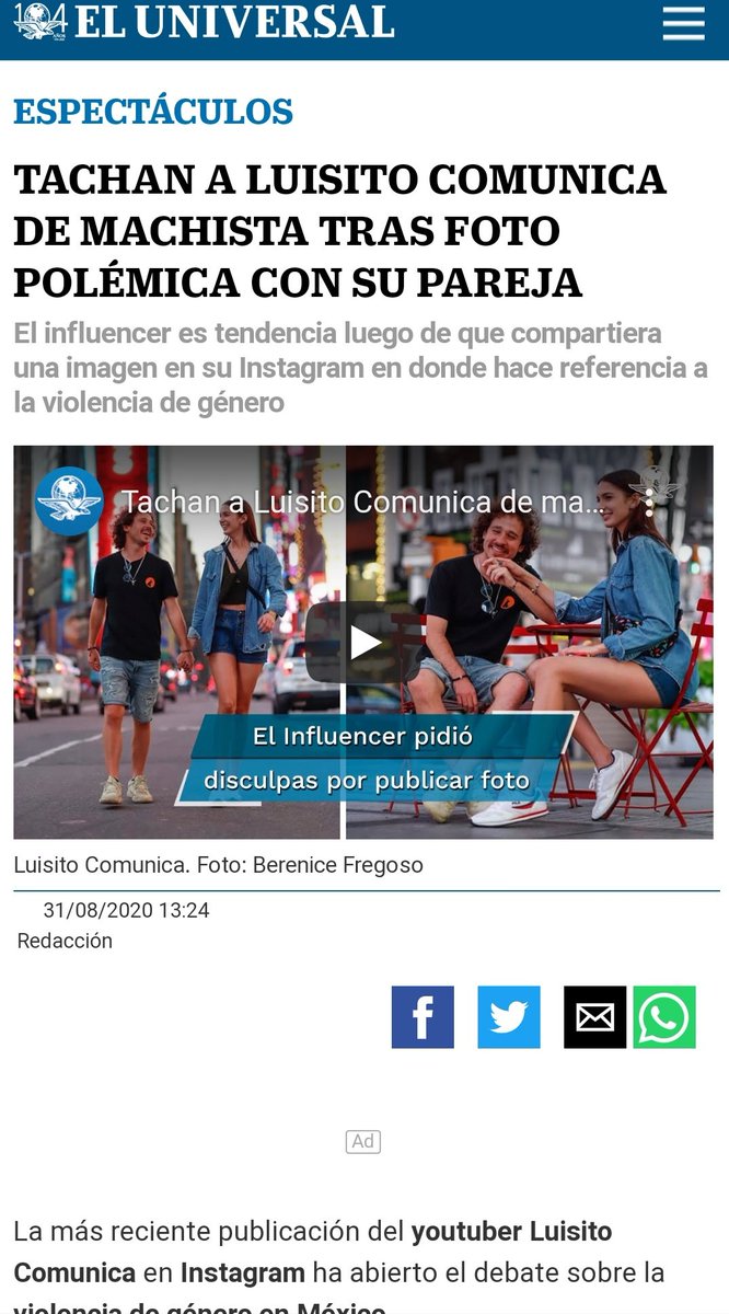 lapresisv's tweet photo. @HerbertRenCont1 La van agarrar por su visita? México lleva cancelando a Luisito desde hace meses o años, el y su grupo de amigos son misóginos,machistas inclusos violadores  y eso lo han dicho muchos mexicanos y mexicanas. Infórmate mejor pena ajena das. https://t.co/cYqS02K5n8