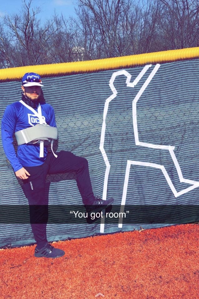 OhioChr_BB's tweet photo. Thanking God for good news, no break but a separated shoulder... 

No let up in the club house apparently 🤣 https://t.co/eGz7WJdIac