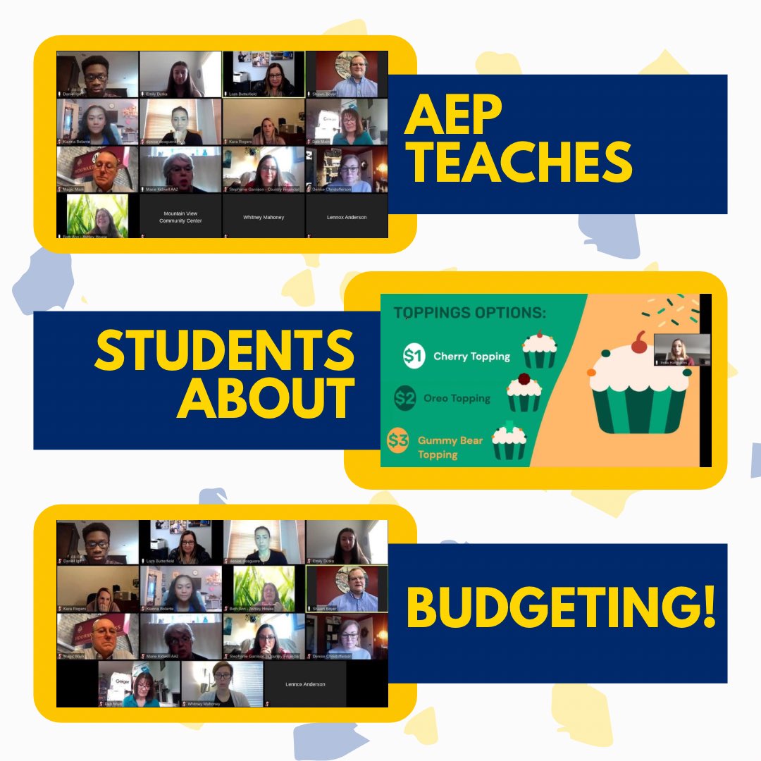 FifeFBLA's tweet photo. On Wednesday, February 24, our AEP team joined Ms. Hargraves’ first grade class at Discovery to teach the students about budgeting. Through a virtual cupcake activity, the first graders built their own cupcakes with only $10. At the end, many students stayed below the $10 limit! https://t.co/uT2lLu7uQv