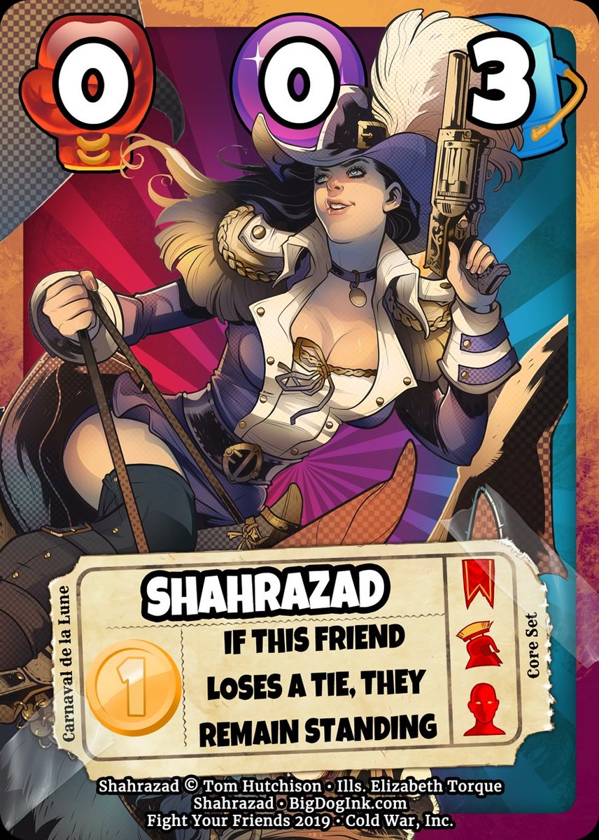 FYFGame's tweet photo. #MeetYourFriends: Shahrazad

From #Shahrazad

Written by @tjhbigdogink

Illustrated by @TorqueTweet

https://t.co/aMIcuQemcR

Shahrazad, who told stories of 1001 Arabian Nights, sets off an adventure that Aladdin might find hard to believe.

 #TabletopGaming #IndieGame https://t.co/uXh3uHdRpu