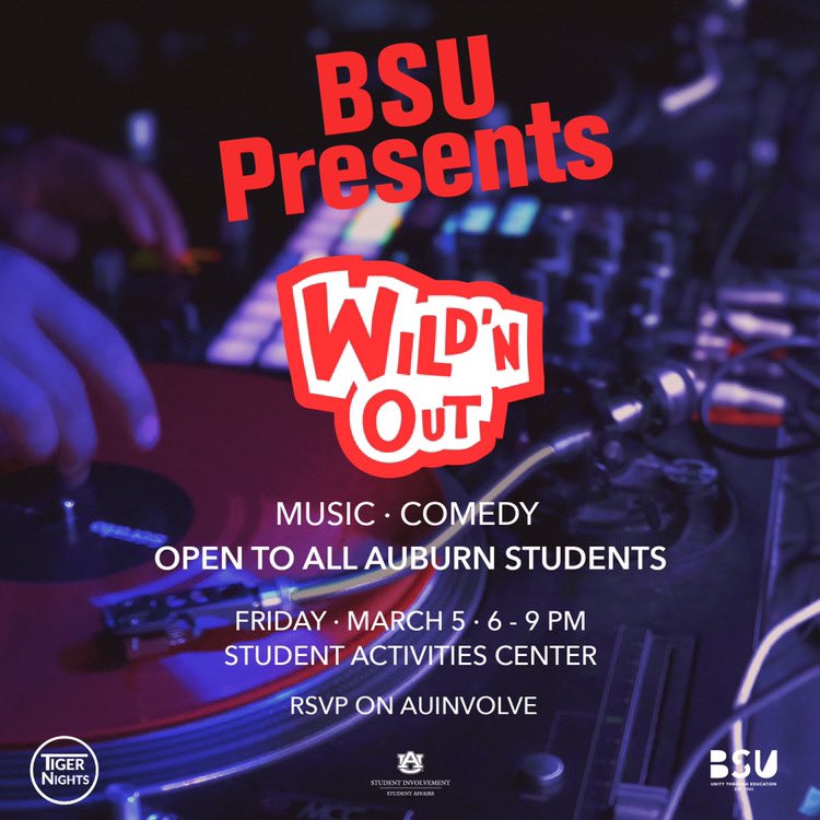 _AUBSU's tweet photo. If you’re not at Wild’N Out THIS Friday, what are you doing? 🤔👀 https://t.co/ZNajXVRjcZ
