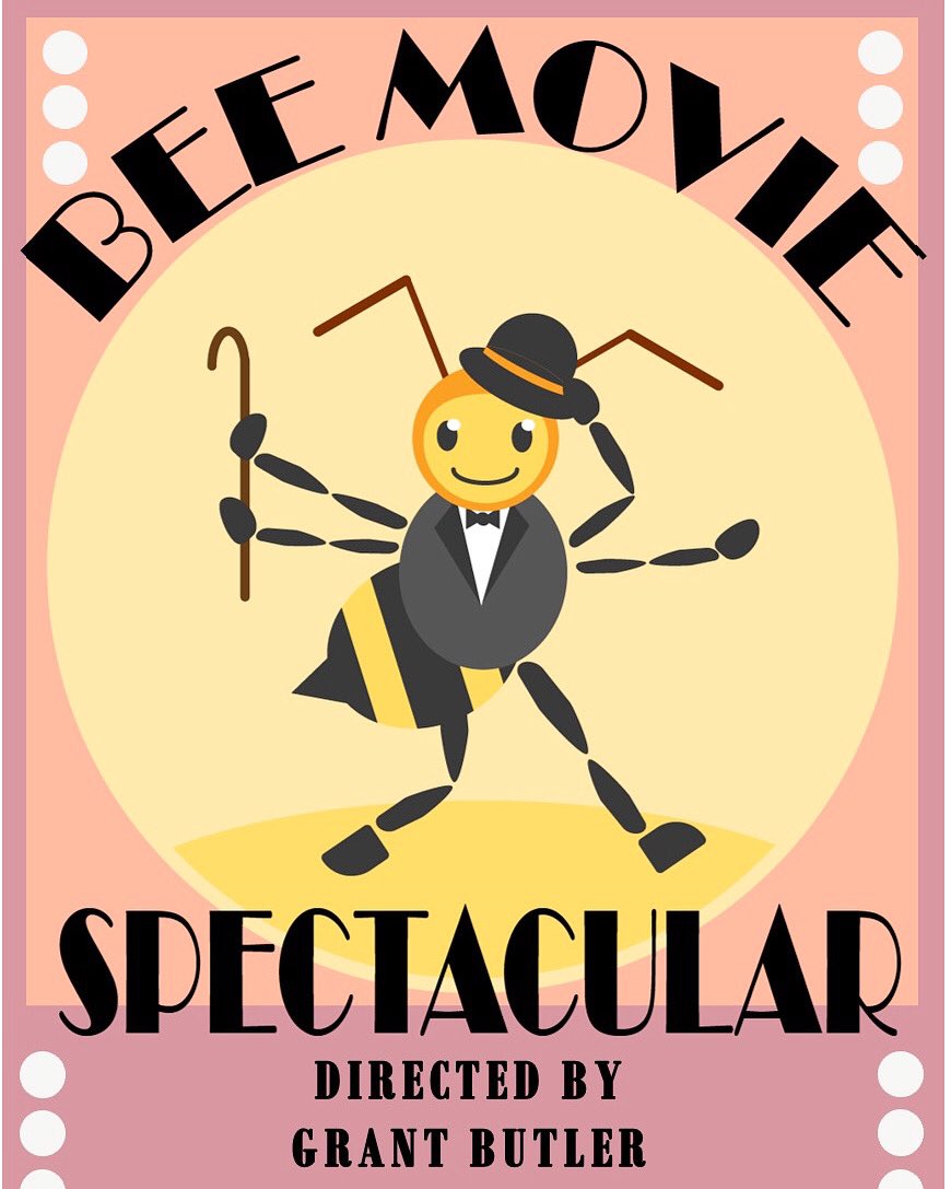 TONIGHT FOR ONE NIGHT ONLY! On the DramaTech Twitch Stream! Tune it at 8PM for our BEE MOVIE SPECTACULAR! Directed by the Grant Butler! Join us for a night of laughter, love, and Laws of Aviation 🐝🐝🐝🐝🐝