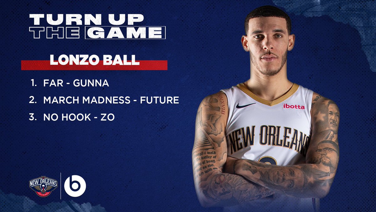 PelicansNBA's tweet photo. Get in the zone for tonight’s game with @ZO2_’s playlist 🎵🎧
@beatsbydre | #TurnUpTheGame https://t.co/itOkOjnmz1
