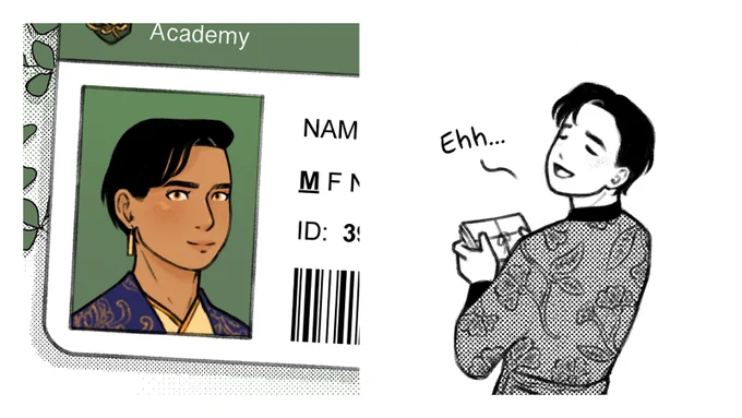 I drew him so serious on the intro page but he spends most of the time looking goofy in-comic........ 