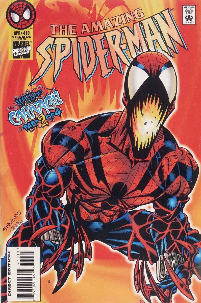 Amazing Spider-Man #410 by Tom DeFalco and Mark Bagley. Published 25 years ago this month. #SpiderMan #Carnage