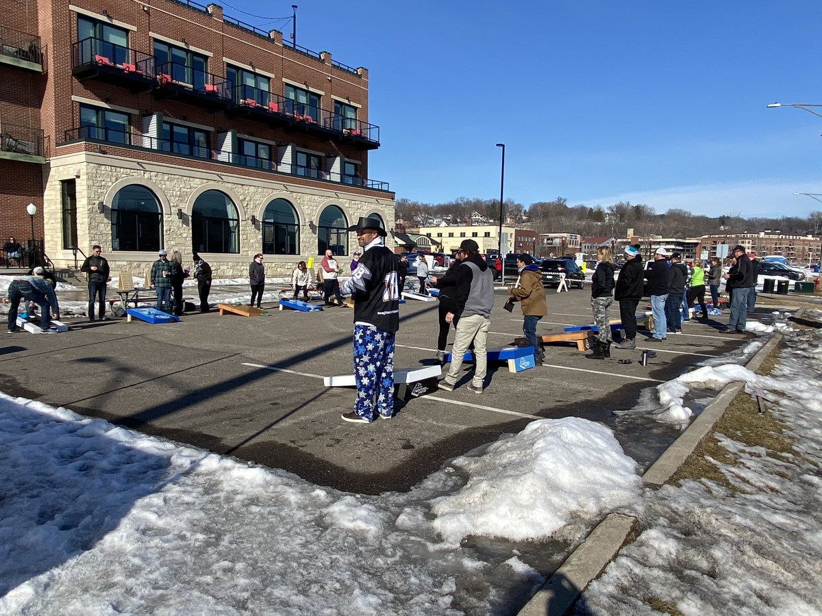 mhodowanic's tweet photo. Stillwater Winterfest Bags Tourney sponsored by ⁦@HiwayCU⁩ off to a great start in great weather #embracewinter #eventpotential plenty of all day events #stillwater_minnesota #cornhole Come out to Stillwater and have some fun https://t.co/aeQTUDOXaF