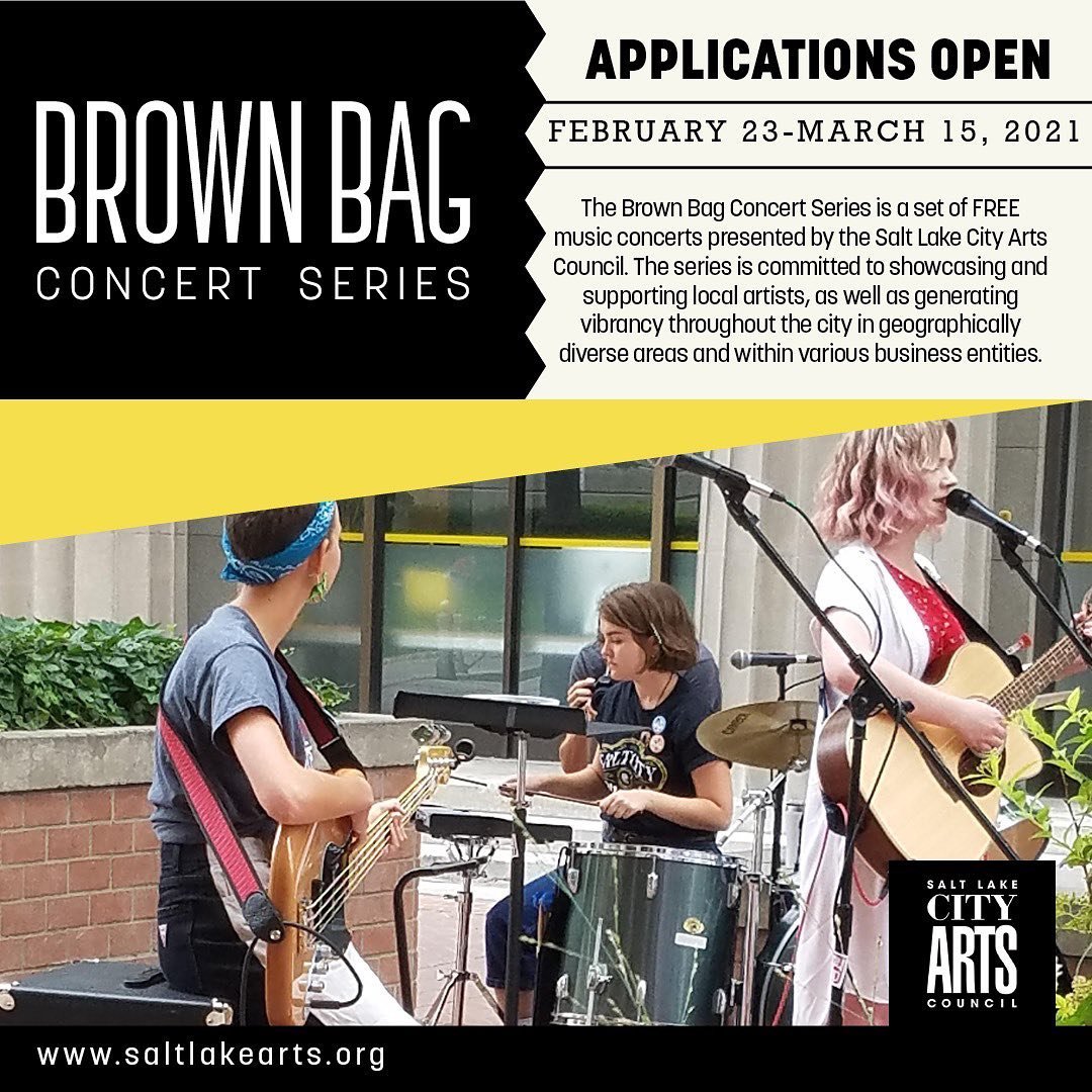 The @SLArtsCouncil is now accepting applications for the 2021 Brownbag Concert Series! Learn more here: saltlakearts.org/brownbagconcer…  #SLC #Arts #opencall #callformusicians #SaltLakeCity #BrownBagConcertSeries