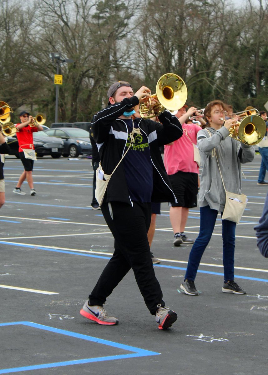 TJC_Band's tweet photo. Happy to be back outside this week after last week's snowy weather! 

First 24 sets of drill:  learned ☑️ https://t.co/AQR7v23qK9