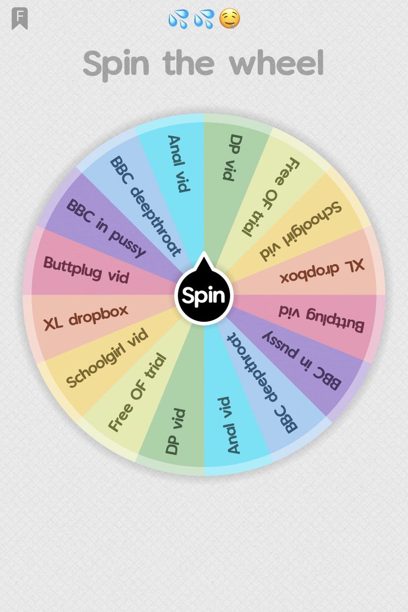 FreakyRiley69's tweet photo. Today’s wheel! 
4$ per spin
8$ = 2 spins 
12$ = 3 spins 
15$ = 4 spins 

🥵💝 https://t.co/ZpFV5OCuQT