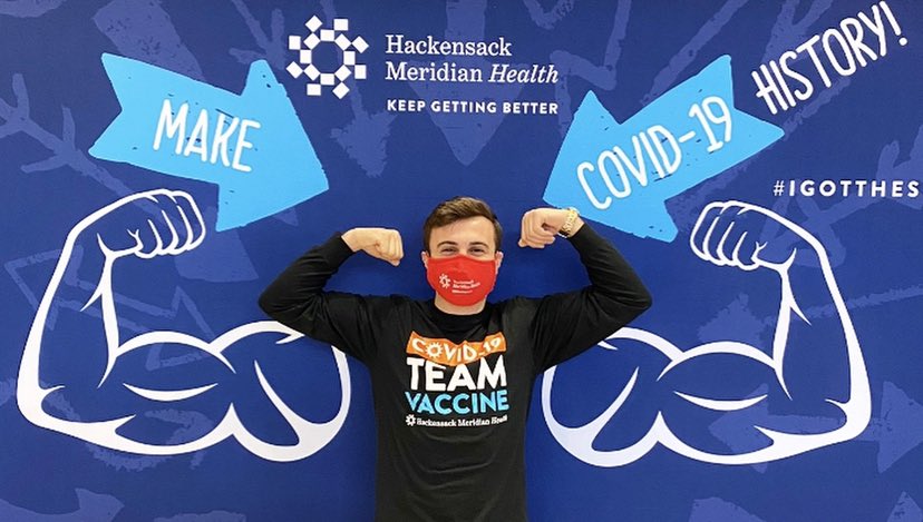 NickCozzarelli's tweet photo. At the Meadowlands Mega Site, I was lucky to vaccinate 200+ people, train 42 students, and help create a system to sustain my school’s volunteering there for 6 months! There’s no feeling like the exhilaration of seeing the happiness through everyone’s masks!🙏🏼💙 @HMHNewJersey https://t.co/g7mXTY0Aix