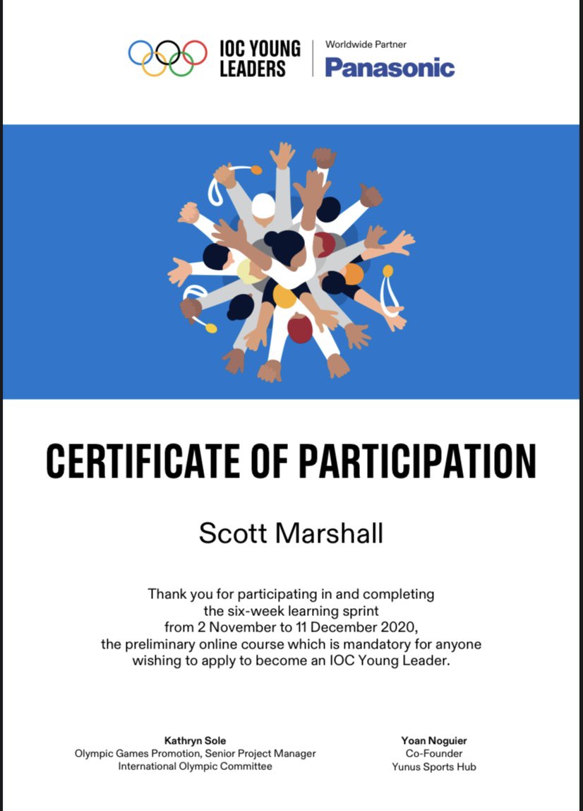 Additionally, it was a pleasure to learn about the intersection of sports, social business, and the Olympic Movement as part of the IOC 6-Week Learning Sprint! Can’t wait to build on this great experience!