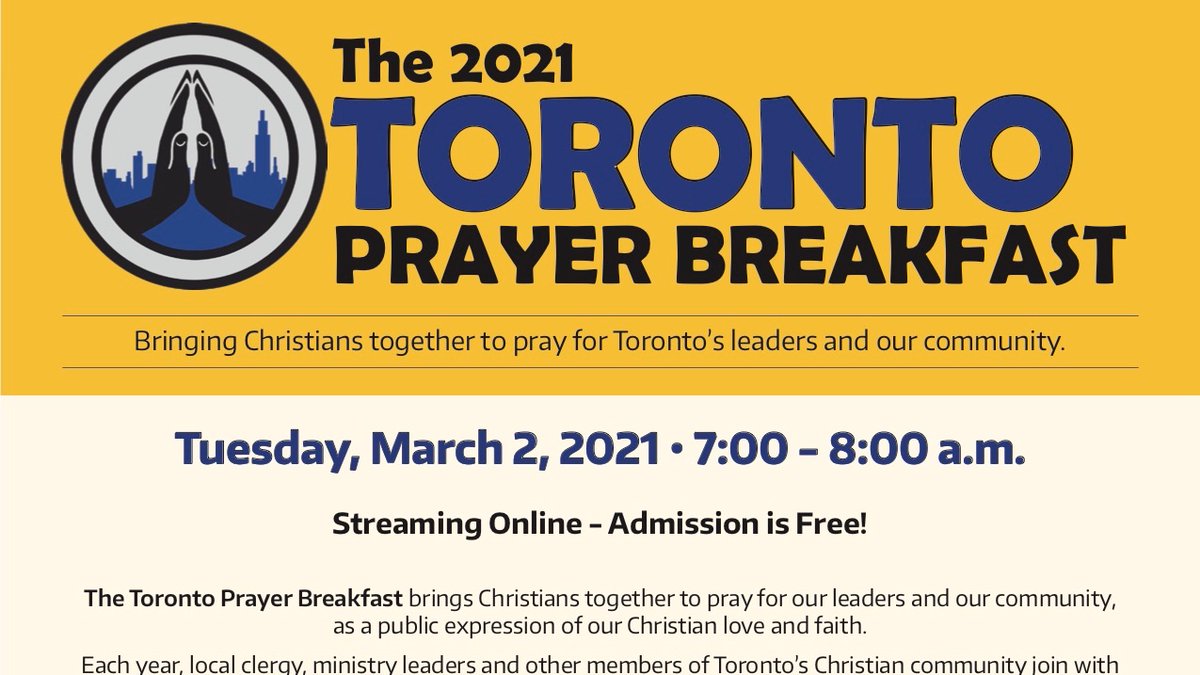 torprayerbkfst's tweet photo. We're just three short days away from the 2021 @torprayerbkfst! Featuring speaker Rev. Charles Price and Worship led by Natalie Stewart. We will gather virtually to pray for @cityoftoronto from 7:00-8:00 a.m. on Tuesday morning. Register for free at https://t.co/jY8D4PXObe. https://t.co/dSBNEmyrIB