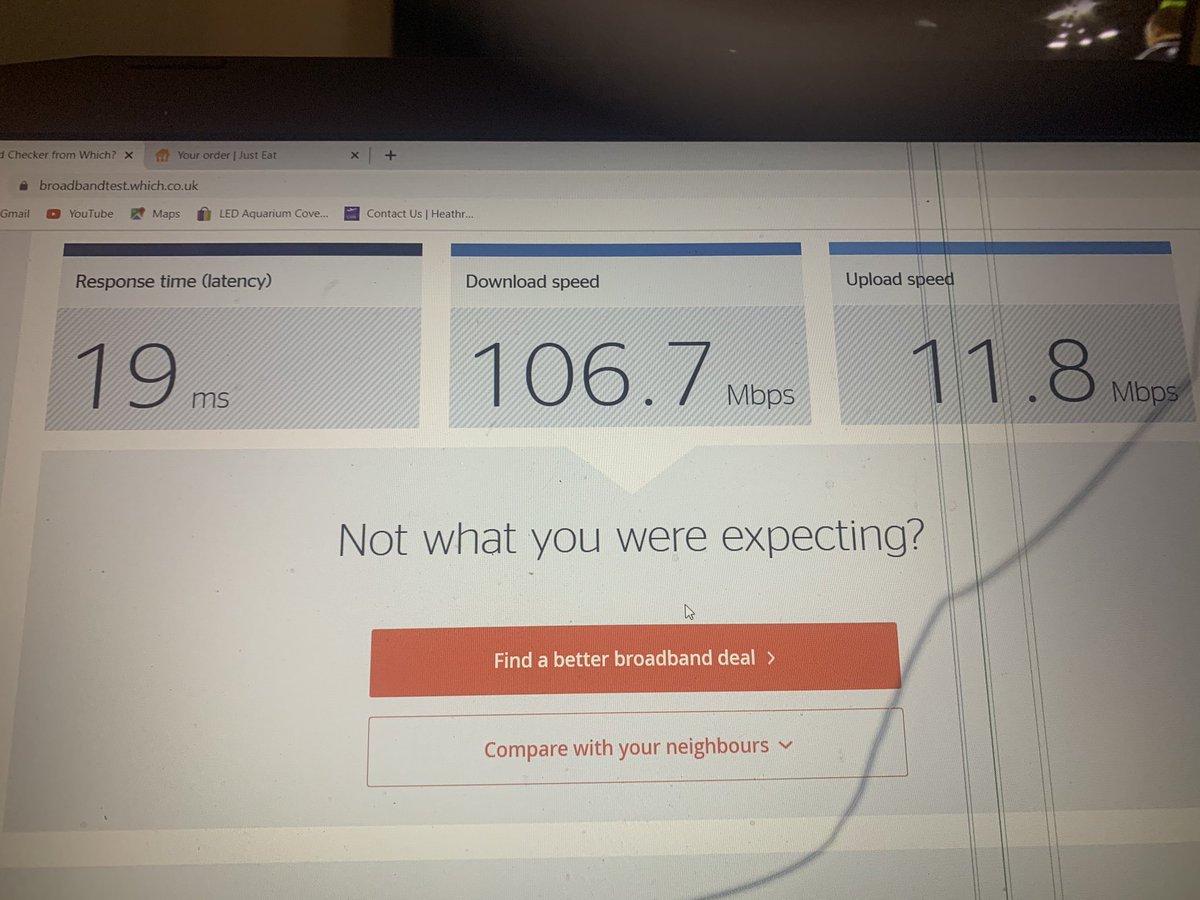 ShawnInside18's tweet photo. When you pay for 200 Mbps on your at @virginmedia internet. Actual most days is far less. Ask for a new router as ours is 5 years old they want over £130 for a new one! https://t.co/Gh9bpNYSK8