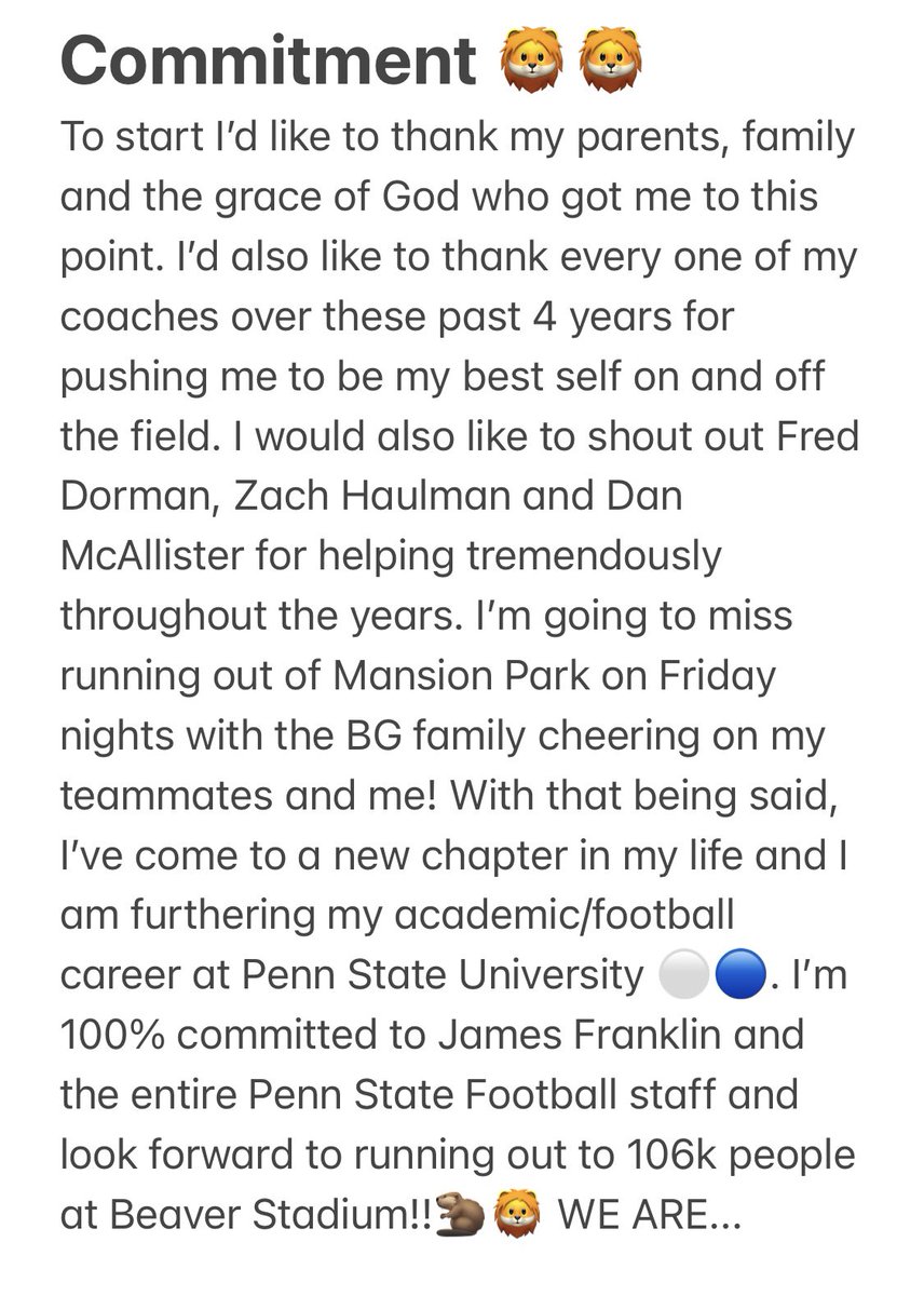keegan_myrick's tweet photo. 100% committed!! 🔵⚪️🦁 #weare @DannKabalaPSU @PennStateFball @coachjfranklin @BGMarauderFball https://t.co/VmbHDWdzmB