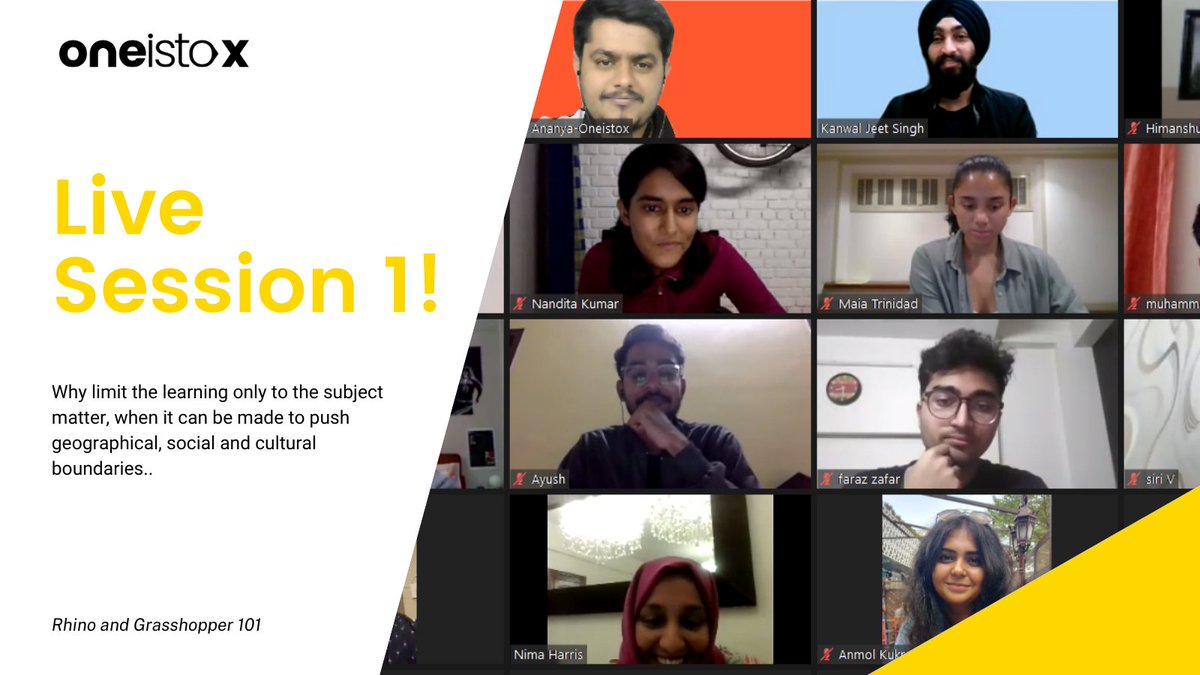 Vipanchi Handa (@vipanchi_handa) on Twitter photo A Saturday well spent with kicking off Batch 2 of Rhino and Grasshopper 101 Course at <a href="/Oneistox_/">Oneistox</a>
Hands down🙌 the most unique bunch of people this time - 5 design Fields + 13 different countries - Brought together to learn computational design!
<a href="/kawaljeetsingh_/">kawaljeet singh</a> <a href="/imHarkunwar/">Harkunwar🌊</a> A Saturday well spent with kicking off Batch 2 of Rhino and Grasshopper 101 Course at <a href="/Oneistox_/">Oneistox</a>
Hands down🙌 the most unique bunch of people this time - 5 design Fields + 13 different countries - Brought together to learn computational design!
<a href="/kawaljeetsingh_/">kawaljeet singh</a> <a href="/imHarkunwar/">Harkunwar🌊</a>