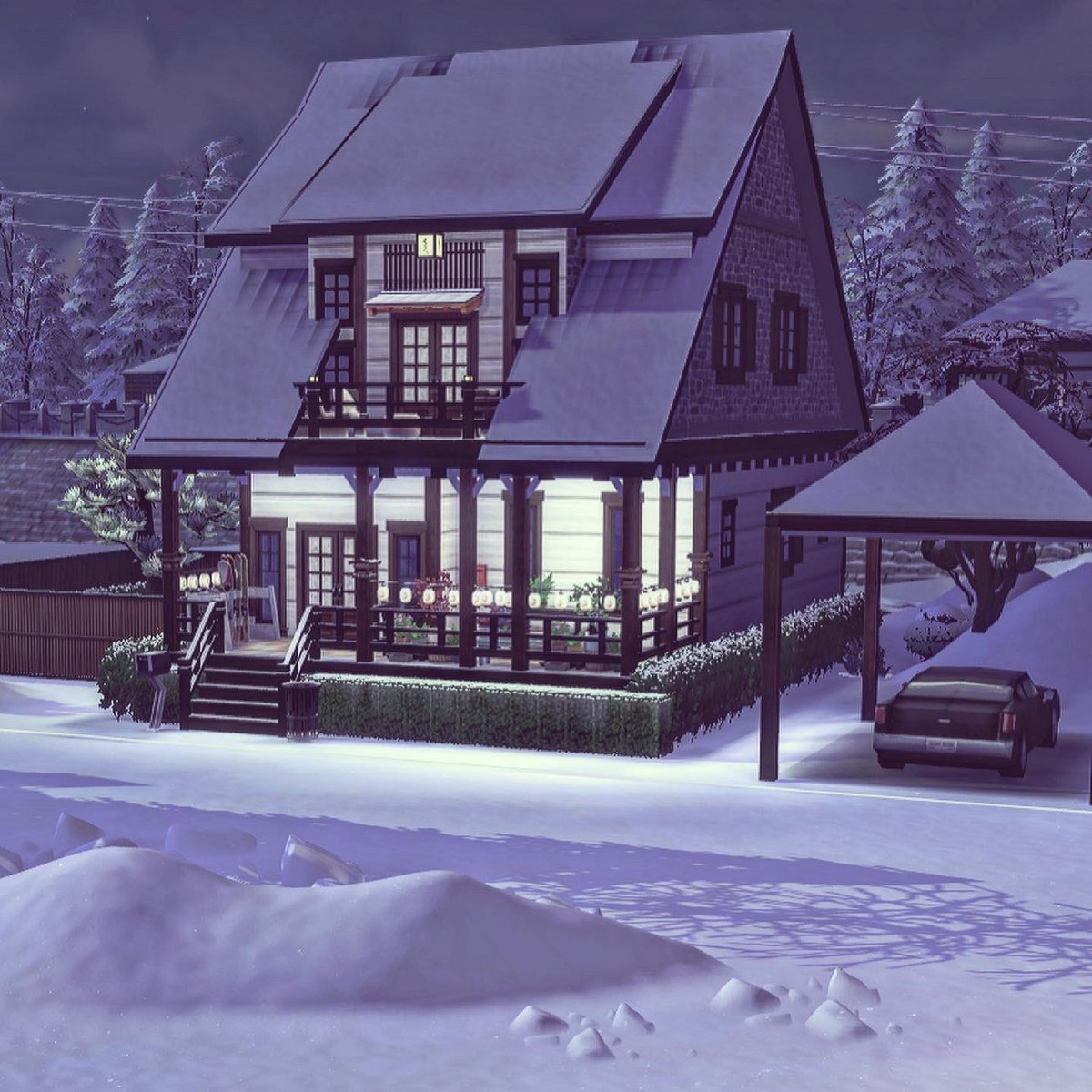 Pizca21's tweet photo. Os pongo con más detalle mi casita en la nieve (no cc), la podéis descargar en mi galería 💚 #Sims4 #ShowUsYourBuilds #SimsHouses #TheSims4 #simscreatorscommunity #creadoressims https://t.co/qeSAKtV1dX