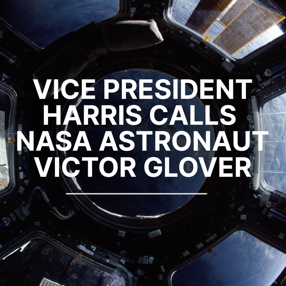 “You are inspiring us and you are reminding us of what is possible when we dream big and when we think big.” - @VP Kamala Harris to U.S. Navy commander and astronaut Victor Glover, who is currently aboard the International Space Station.
BZ, Cdr. Glover! https://t.co/lDgXSRimzs