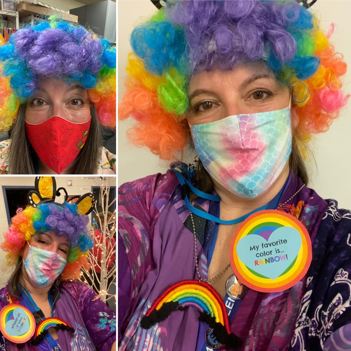 Sporting ALL the colors for our ‘wear your favorite color’ for #HenkingRocks spirit day!  Thanks Emilee for my macrame rainbow necklace...it added just the right amount of bling! #WeAreD34