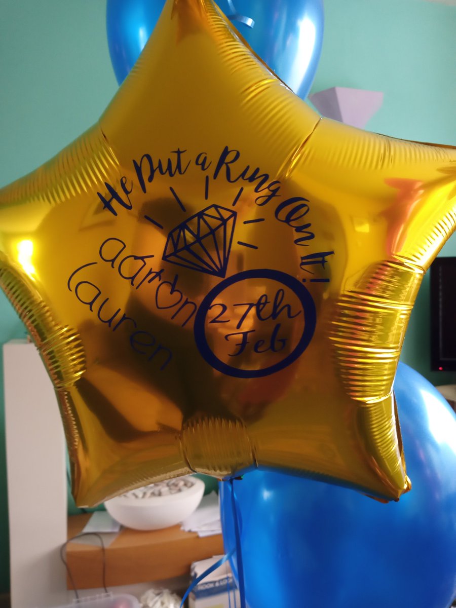 BalloonsPrinted's tweet photo. It was a real pleasure to supply these personalised balloons after they got engaged.  Love the messages in the balloons.
#celebrationballoons #engagement  #PutaRingOnIt https://t.co/SOFoLtDiTh