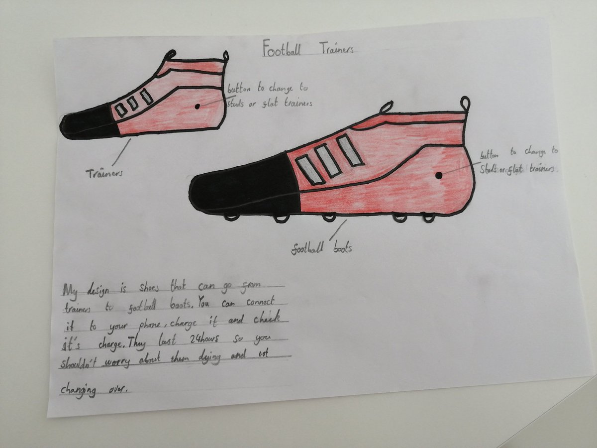 <a href="/StDavids_DT/">St Davids Technology</a> Reece S3 Football Trainers design for Mr Weales class #tinkerhatfield #cdt