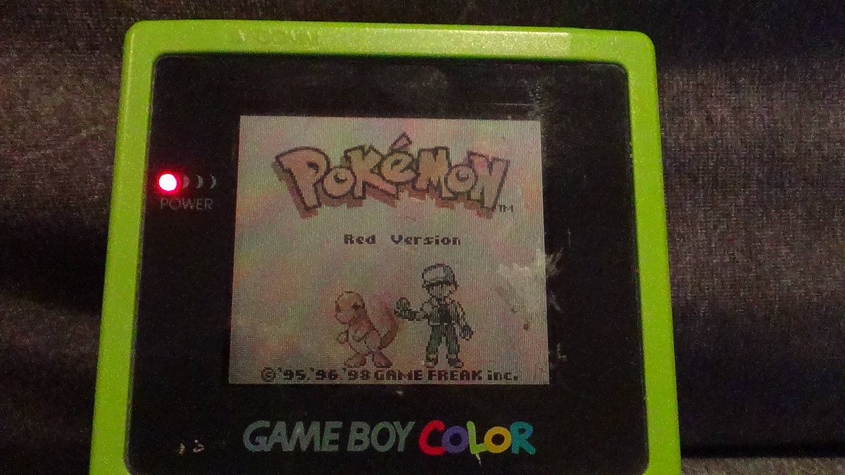 P0Pfunko's tweet photo. Pokémon Red and Blue on Gameboy Colour!.. loved this on a lunchtime..  #PokemonDay #80s #90s #nostalgia #pokemon #red #blue #gameboy #gameboycolour #Nintendo #game #handheld #childhood #pokeball #Pokemon25 #PokemonPresents #green https://t.co/XaqfTZ2NaP