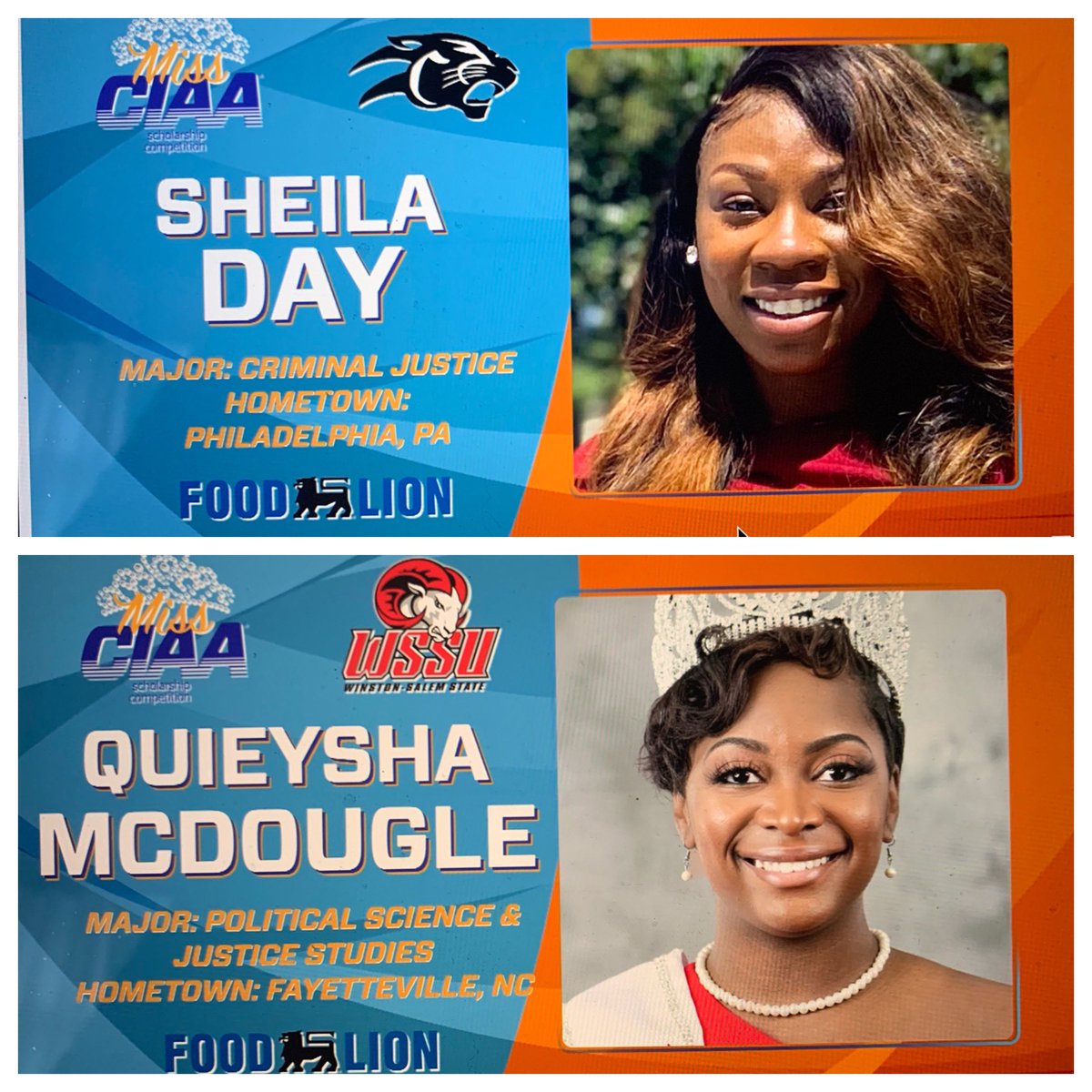 Recognizing our 2020-2021 CIAA campus queens during McDonald’s Super Saturday at the CIAA Virtual Vibe. COVID didn’t allow for the Food Lion’s Miss CIAA Scholarship Competition this year, but we’ll be back in 2022. 👸🏾👸🏽👸🏿 #CIAAVirtualVibe #LiveTheLegacy #TheLegacyLivesOn