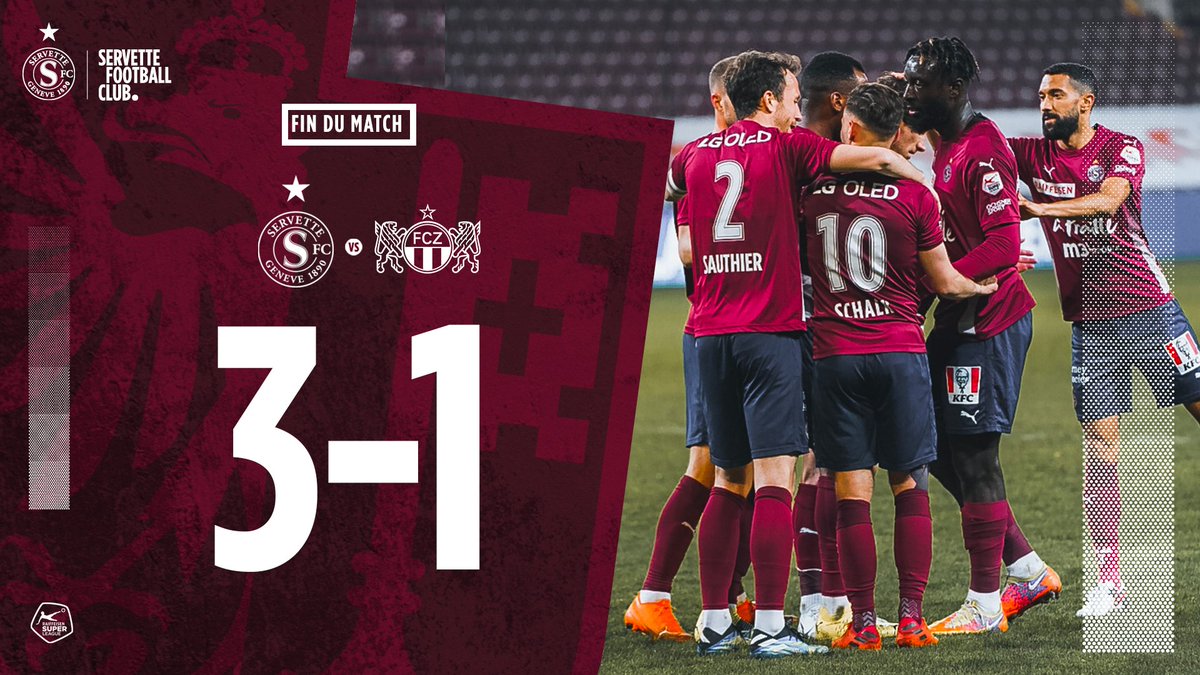 🔥𝙑𝙄𝘾𝙏𝙊𝙄𝙍𝙀 🔥

Les Servettiens s'imposent 3-1 face au <a href="/fc_zuerich/">FC Zürich</a> grâce à un doublé de Stevanovic et un but de Valls 💪

#NotreVilleNotreClub