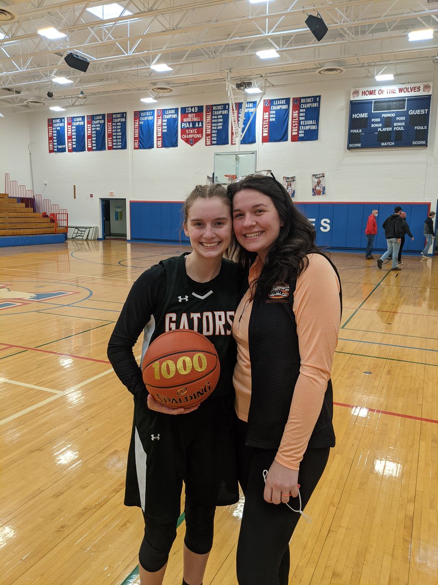 HoopsGator's tweet photo. Congrats to @breegarzel on scoring her 1000th point this afternoon!!  Part of a new career high 41 point effort in the victory over Kane.

Here she is with fellow 1000 point scorer, Assistant Coach Schwab!

🐊🏀🐊🏀🐊 https://t.co/oI0r1SZJLH