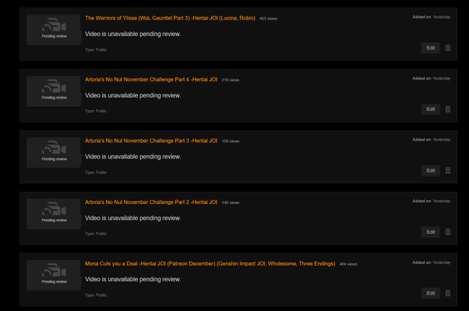 This has to be a joke. All of my hard work. Gone. @Pornhub you win. I quit. https://t.co/kmazMM3lQg