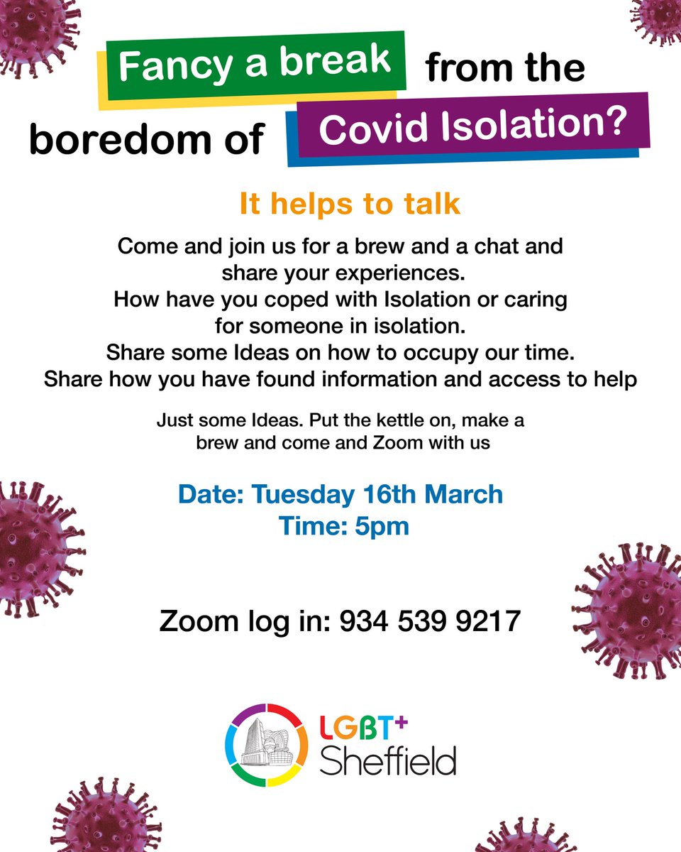 IMPORTANT NOTICE! Change to the date and time of the covid chat zoom meeting. See attached for details.