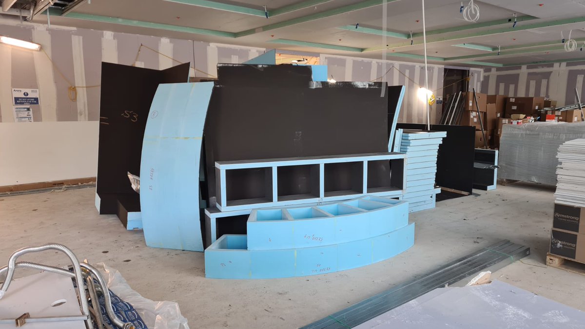 Another steam room, delivered and neatly stored........ curvey (!) will be interesting to see the finished installation!?  We dont often mention it but did you know we provide a 10yr warranty with each and every tiled cabin installation?