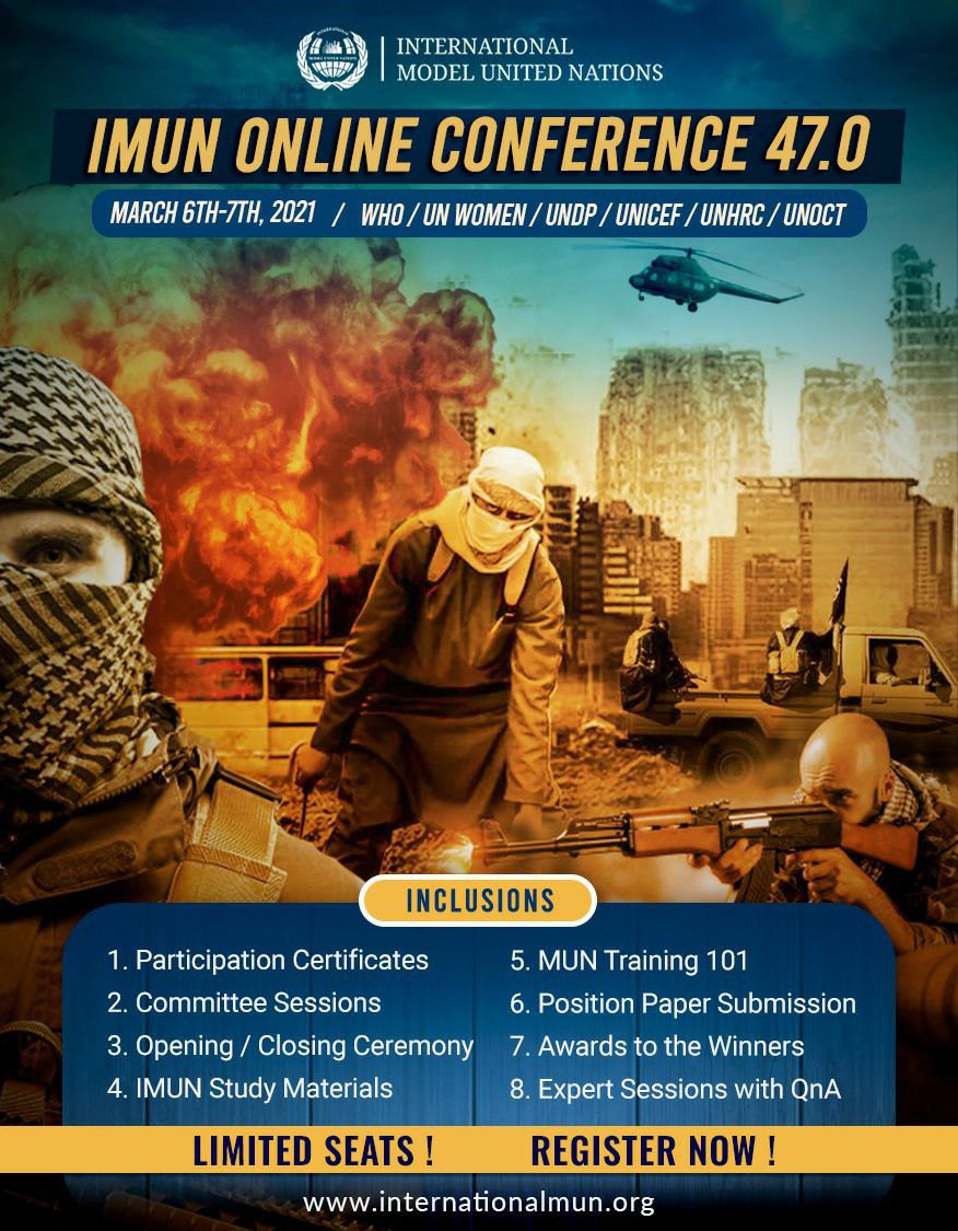 Kudostic's tweet image. Seats will be limited for this event, so make sure you click on link internationalmun.org/RegistrationFo… register now!🔥
🔴Dates: March 6th-7th, 2021
#InternationalMUN #mun #imun #modelunitednations #imun2020 #youth #globalopportunity #opportunity #conference #international #diplomacy