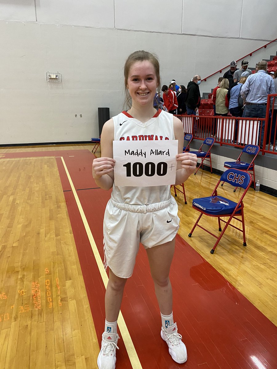 Congratulations to Maddy Allard for scoring her 1,000 point today. We are proud of you Maddy!!! <a href="/ClintonMoCards/">Clinton Sch District</a>