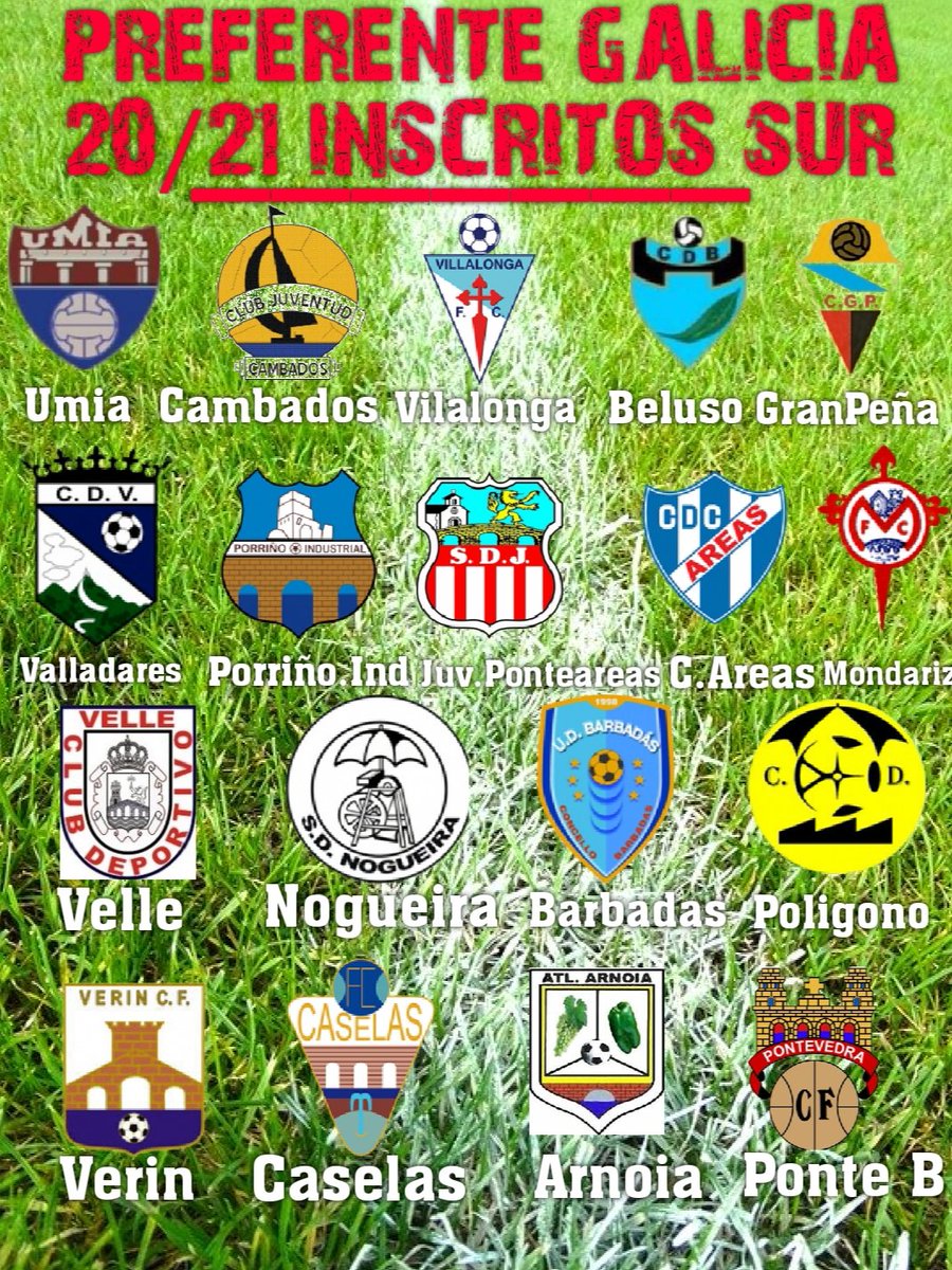 infutbolgalicia's tweet photo. 📢 #PREFERENTEGALICIA 20/21
❌ No Inscritos para este formato express:
-Norte: #GaliciaMugardos, #SigueiroCF, #BoimortoCF, #AtlEscairon
-Sur: #CeltigaCF, #CXSanxenxo, #PortonoviSD, #CDMoaña, #SpGuardés
✅ Inscritos👇👇👇 https://t.co/w6FhXCP2au
