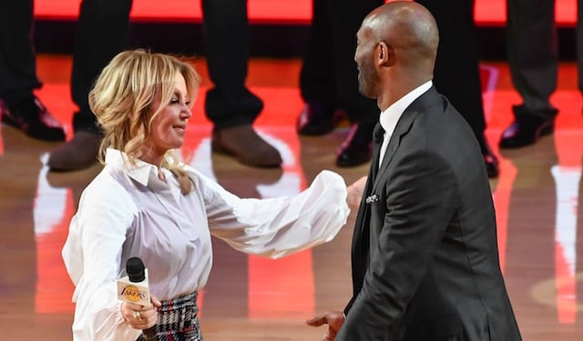 LakersNation's tweet photo. Jeanie Buss has put her support behind Kobe becoming the new NBA logo.
https://t.co/vG9aPDBEko https://t.co/IoATBT1njv