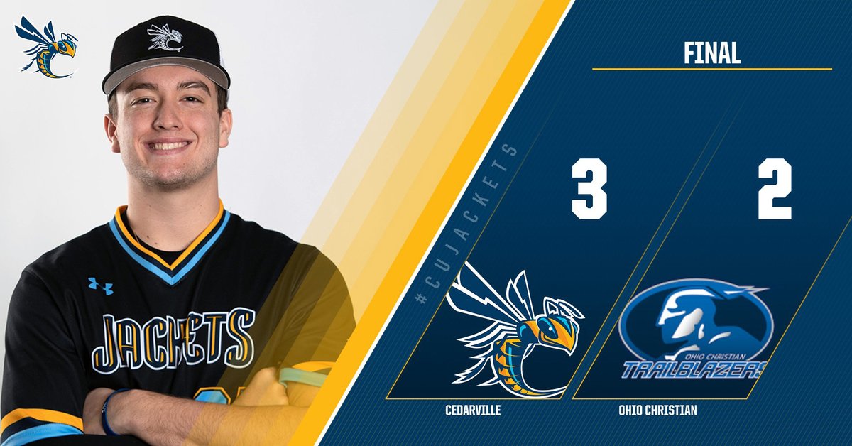 Cedarville Athletics (@cujackets) on Twitter photo BSB Final - <a href="/CUJacketsBase/">Cedarville University Baseball</a> clips Ohio Christian 3-2 at <a href="/AIAusa/">Athletes In Action</a> in Xenia to start the 2021 season 2-0. <a href="/alanperry35/">Alan Perry</a> 2-3, 2B, 2R; <a href="/LUCASROTELLO15/">Lucas rotello</a> 2-3, 2B, RBI; <a href="/atb9sb/">Austin Taylor Brown</a> 1-3, 2B, R. UP NEXT: #CUJackets vs. <a href="/NCBWA/">NCBWA</a> #17 Ashland, Thurs., March 4 at 1:30 PM in Wilson, NC.
#BackTheJackets BSB Final - <a href="/CUJacketsBase/">Cedarville University Baseball</a> clips Ohio Christian 3-2 at <a href="/AIAusa/">Athletes In Action</a> in Xenia to start the 2021 season 2-0. <a href="/alanperry35/">Alan Perry</a> 2-3, 2B, 2R; <a href="/LUCASROTELLO15/">Lucas rotello</a> 2-3, 2B, RBI; <a href="/atb9sb/">Austin Taylor Brown</a> 1-3, 2B, R. UP NEXT: #CUJackets vs. <a href="/NCBWA/">NCBWA</a> #17 Ashland, Thurs., March 4 at 1:30 PM in Wilson, NC.
#BackTheJackets
