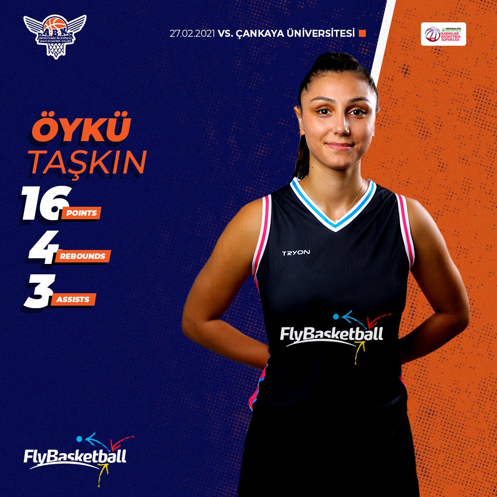 FLYBSKTBLL's tweet photo. 📋 Herbalife Nutrition Kadınlar Basketbol Süper Ligi’nin 22. haftasında oyuncumuz Öykü Taşkın'ın, Çankaya Üniversitesi karşısındaki performansı. #FlyStats https://t.co/rMQZBlWvvj