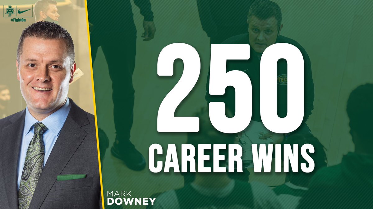 Big time congrats to <a href="/ATUMBB/">Arkansas Tech Men’s Basketball</a> head coach Mark Downey (<a href="/mdowneyATU/">Mark Downey</a>) for picking up his 250th career win! Another milestone achieved! #FightOn