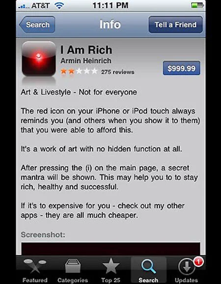 Screenshot of I am rich
