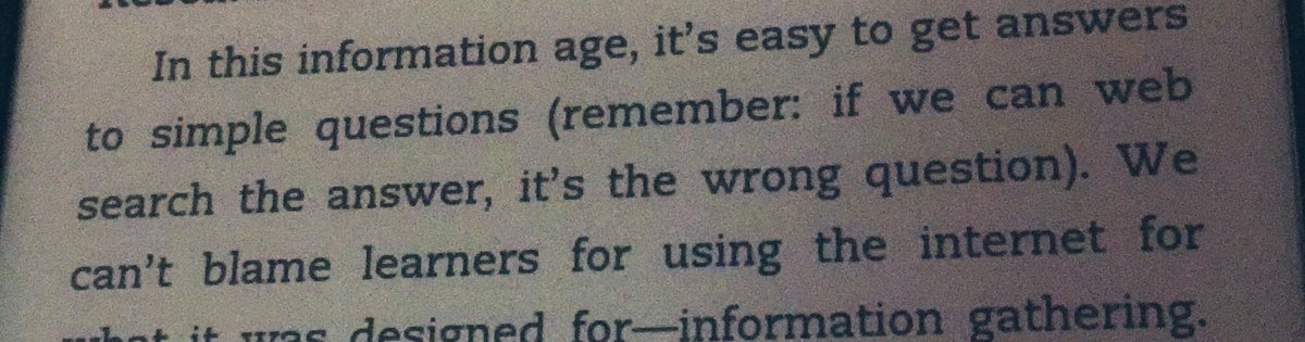 hollyastuart's tweet image. This! From “The Revolution: It’s Time to Empower Change in Our Schools”:

“If we can web search the answer, it’s the wrong question.”

So true!!

#revoltLAP #tlap #teachbetter