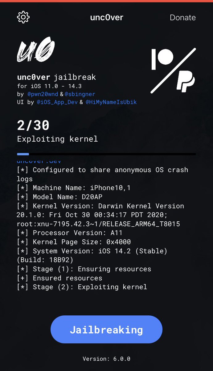 zerippermark1's tweet photo. What happened when i tried jb on iphone 8 on 14.2 . Yes I’ve tried multiple times. The question now is when is uncover 6.0.1 coming out
#Uncover #uncoverjailbreak @unc0verTeam https://t.co/Jn8ic3MgIL
