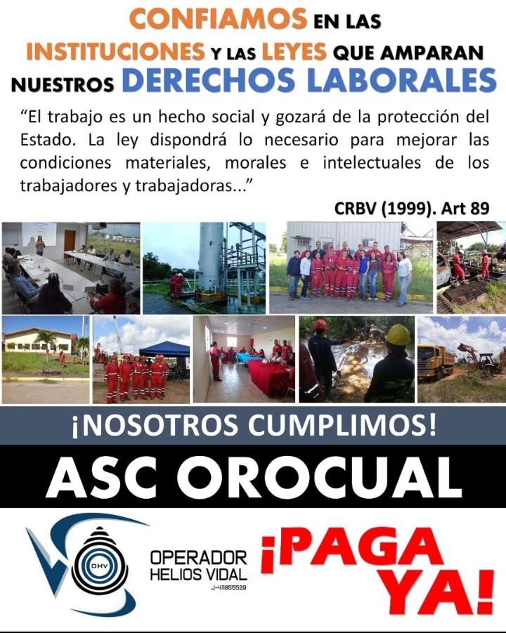 FranGuaramata's tweet photo. Exigimos respuesta clara a nuestros derechos laborales violentados por empresa OHV en Monagas.
#HeliosVidalPagaYa
@tareckPSUV @dcabellor @NicolasMaduro @TarekWiliamSaab
@AChavezPdvsa @erwin_pdvsa  #SputinkVParaLaVida
#SputinkVenezuela
#HeliosPetroleumServices
#Panamá https://t.co/35MRDAswPD