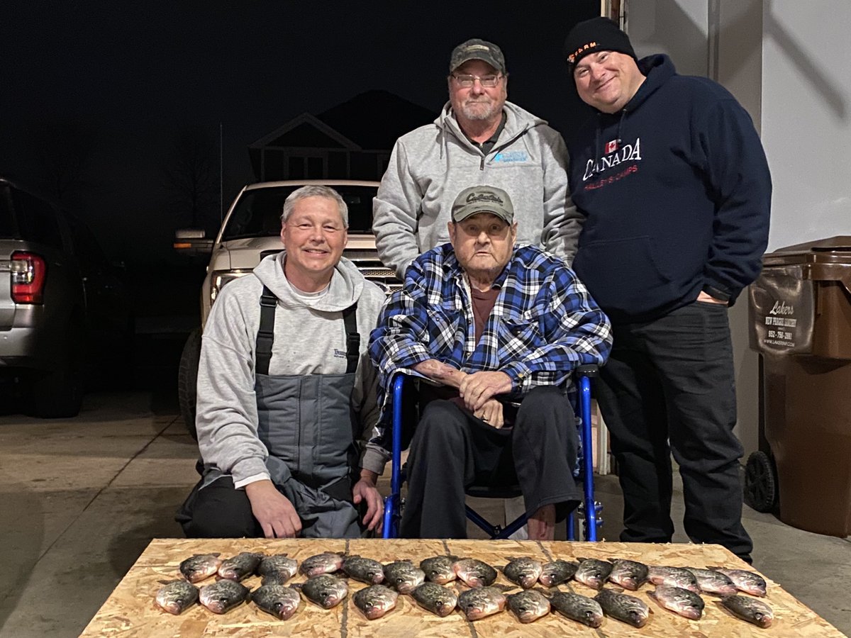 waterskikemp's tweet photo. Got dad out on the ice today with his brother Tom and cousin Dustin.   Thankful to have another day on the water with him https://t.co/oXMiBnyNbF