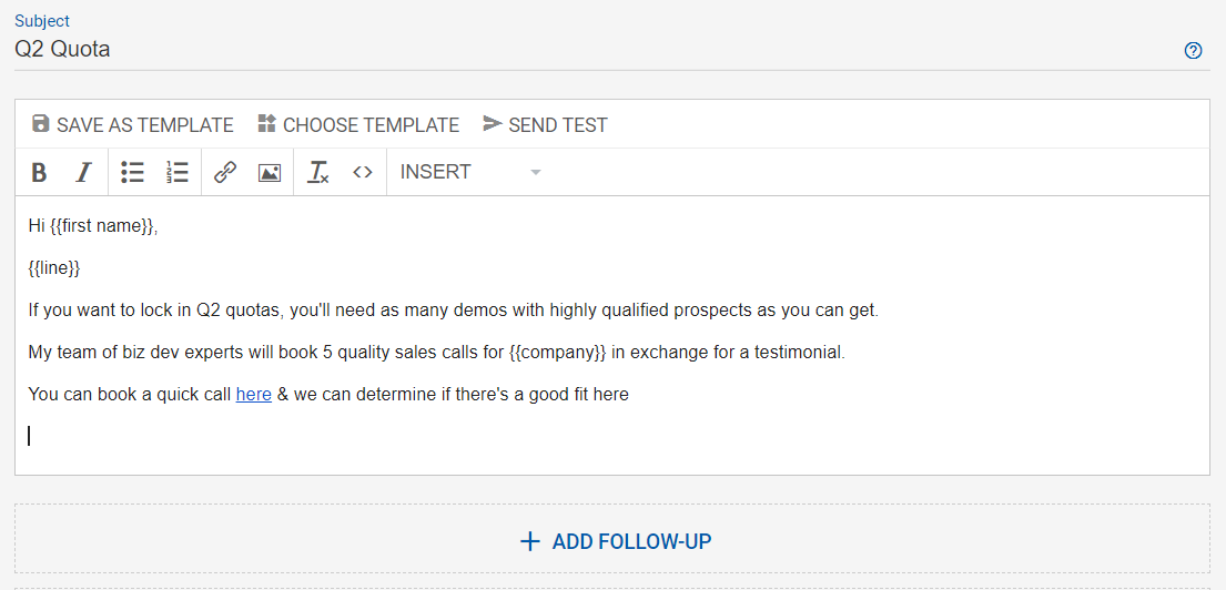 Here is what a good MailShake Campaign for acquiring testimonial/case study clients looks like