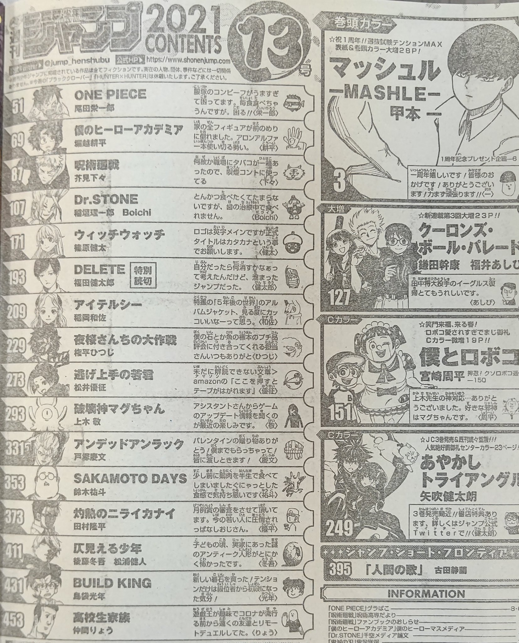 コング ワクチンx4 ネタバレその1 ジャンプ13号ワースト5 灼熱のニライカナイ 人間の歌 読み切り 仄見える少年 Build King 高校生家族 ニライはかろうじてボーダーラインギリギリだけど仄見え ビルキン 高校生が読切りより下と言うのは Wj13