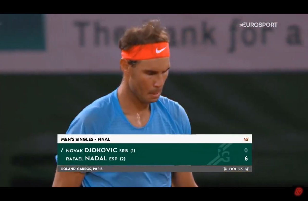 LoliLondon's tweet photo. Rafa won 1st set &amp; close with an ace 😀💪😀

He can win Rolan Garros blind folded or running on a single leg....
When #RG2021 comes I hope not to hear ANY doubts from anyone

This should be called the Rafael Nadal Slam 🏆x13 ❤️
#RG2020 https://t.co/iTTIREd8oS